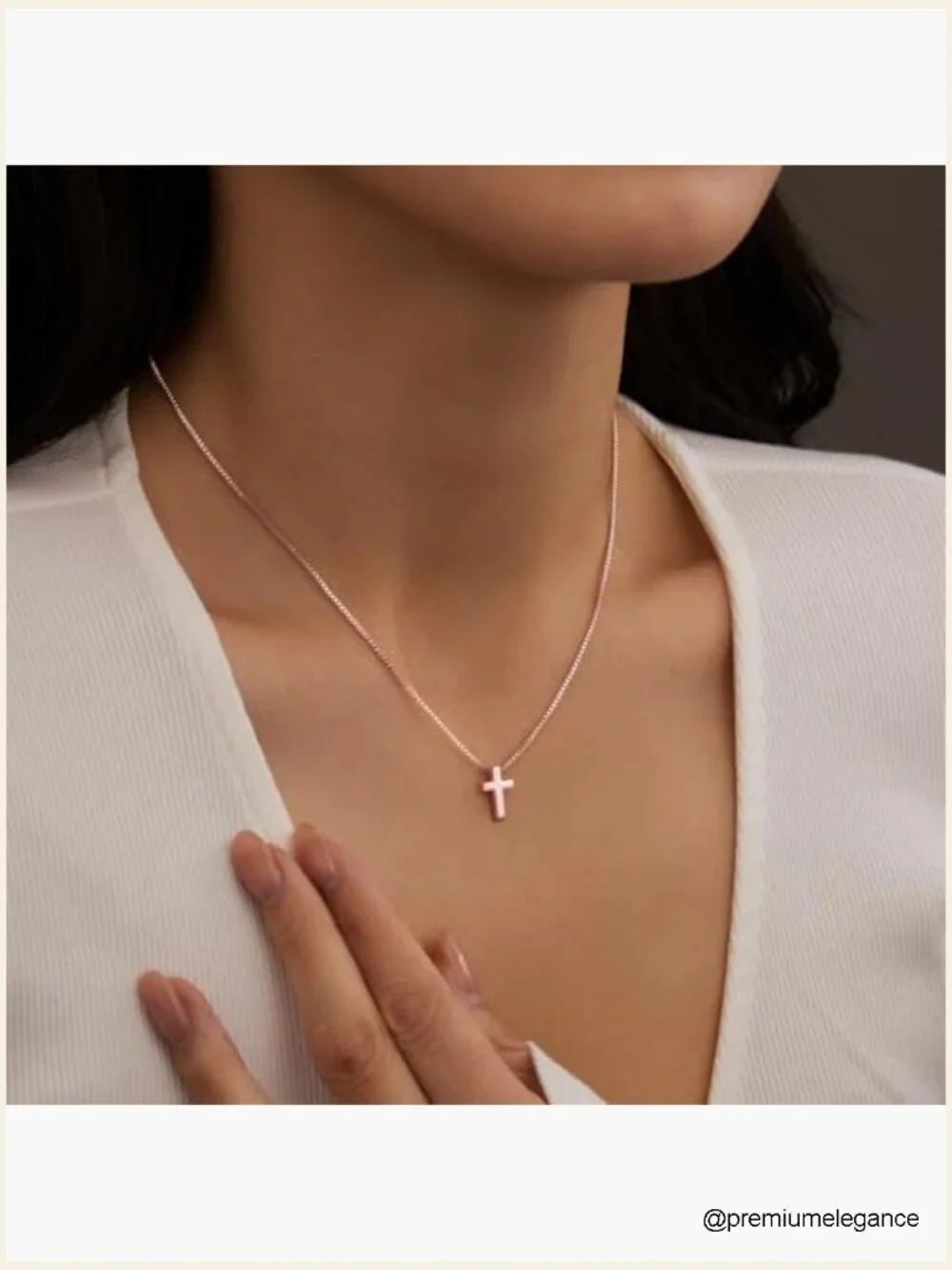 Dainty Cross Pendant Necklace 14K Gold Plated Faith Gift